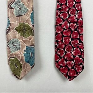 Lot of 2 silk tie lovely heart floral red by boss & Nordstrom Valentine’s Day